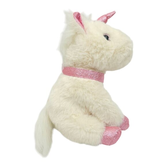 Unicorn Plush Sparkle Shimmer Pink Collar Horn Feet 10.5" Stuffed Animal Toy - Picture 7 of 13